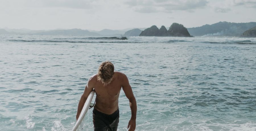 surfer in sea